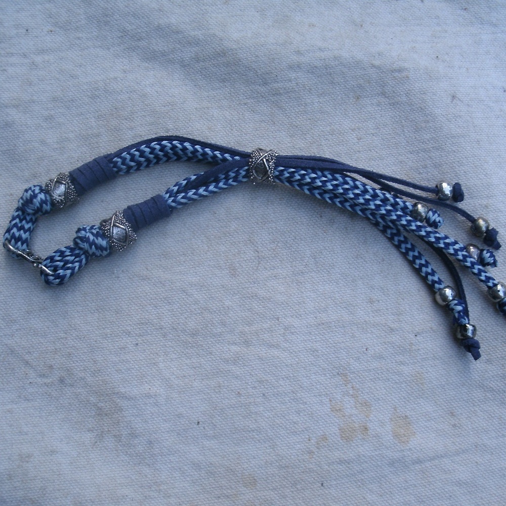 Handmade Blue & White Cord Bracelet